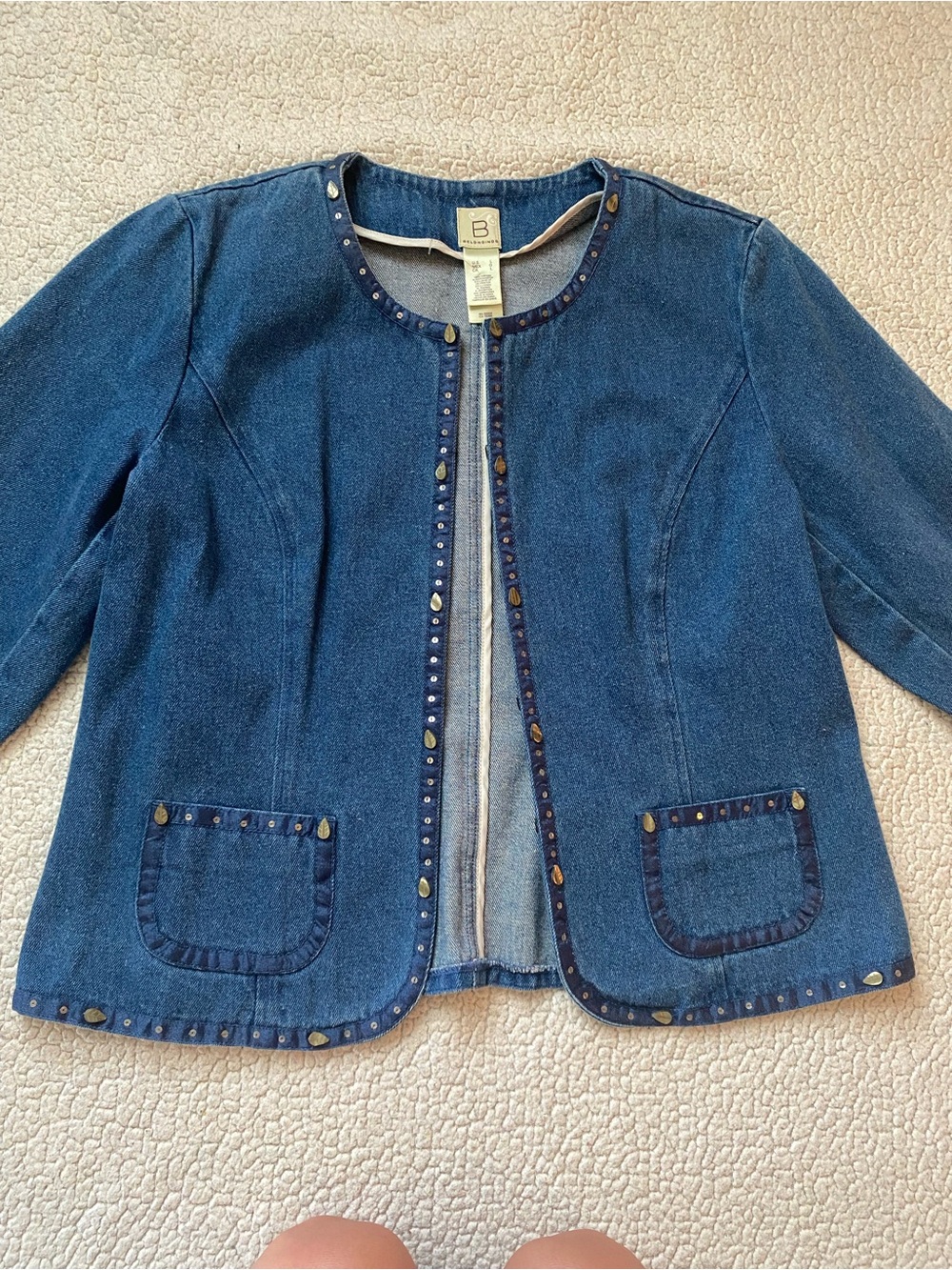 Belongings Blue Denim Embellished Jacket